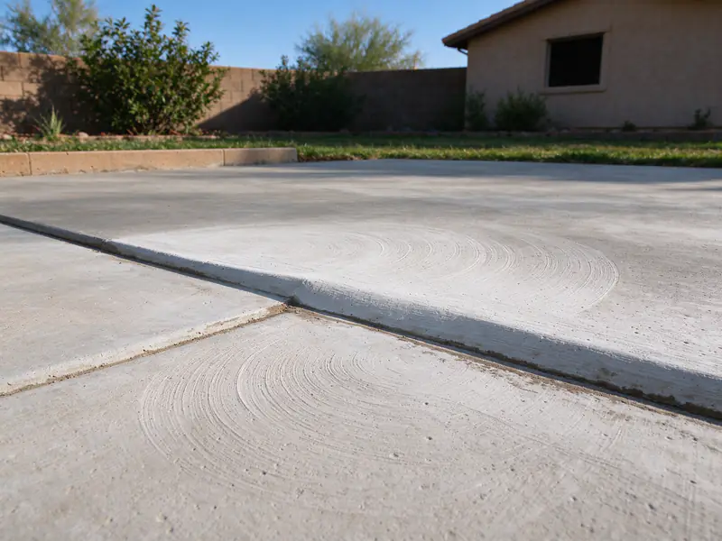 Close view of a smooth ground bevel joining two concrete slabs in Phoenix