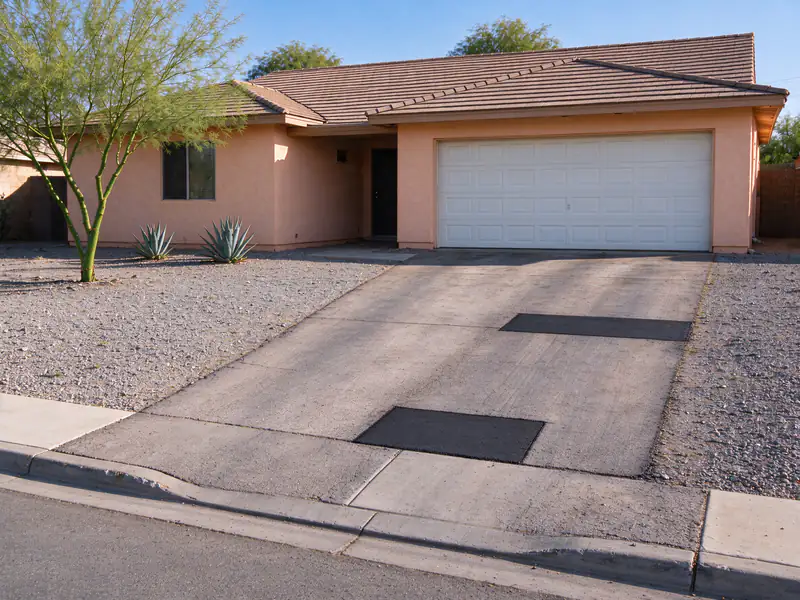 Same Phoenix asphalt driveway patched and sealcoated an even black